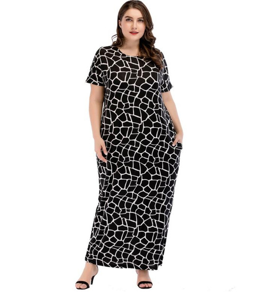Muslim Women Plus Size Europe and America Knitted Large Size Women's Dress Arab Loose Robe Big Yard Abaya Mujer