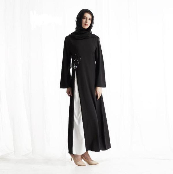 Muslim Dress Black Women Abaya Robe Clothes Turkish Ladies Arab Abaya Caftan Kaftan Malaysia Islamic Clothing