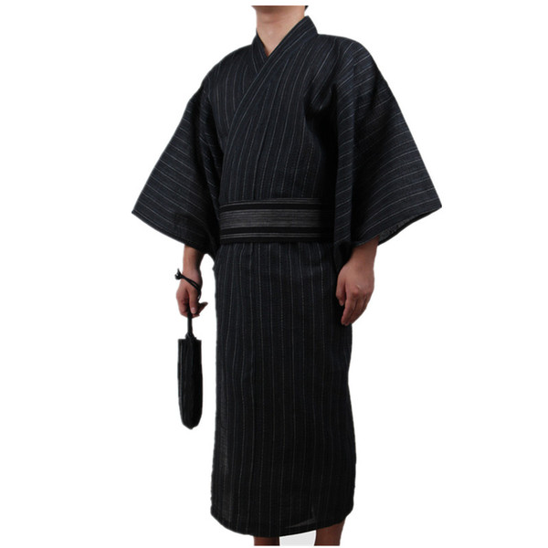 3pc/set Kimono suit Traditional Japanese Male Kimono with Obi Belt Men's Cotton Bath Robe Yukata Men's Sleepwear 82807