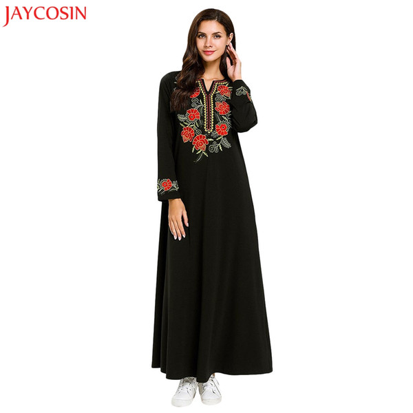 JAYCOSIN 4XL Muslim Summer Arabic Kaftan Multicolor Long Abaya Maxi Dress Islamic Women's Clothing muslim dress for ladies z0427