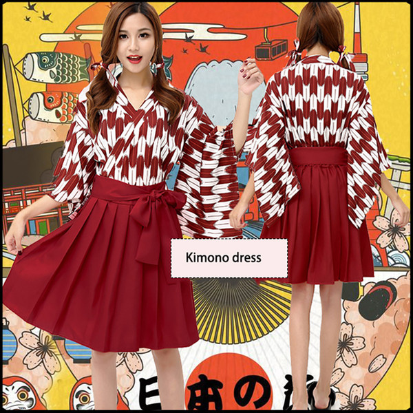 Japanese Style 2019 News Kawaii Girls Carp Kimono Dress for Women Haori Vintage Party Yukata Asian Clothes Skirts Vestidos Japan