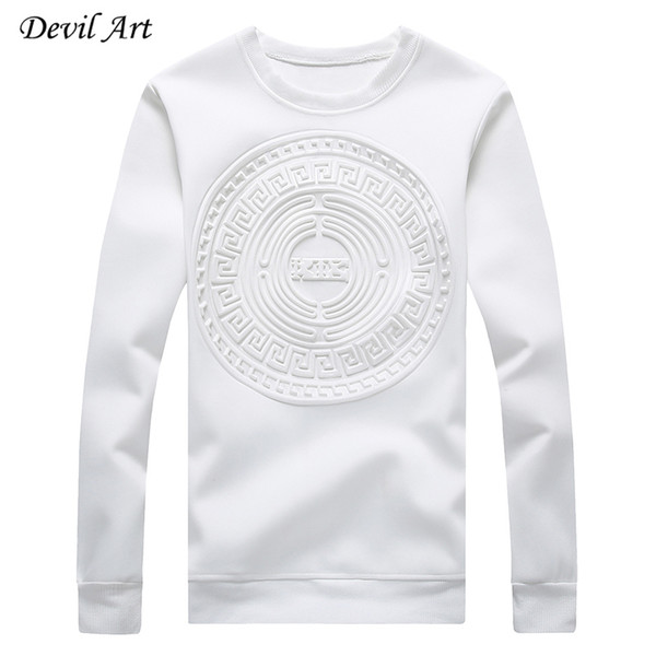 Wholesale-Men's Capless Hoodies Abstract Circular Patterns Pure Color Casual Sweatshirt Fashion Jacket Plus Size:M-5XL 968