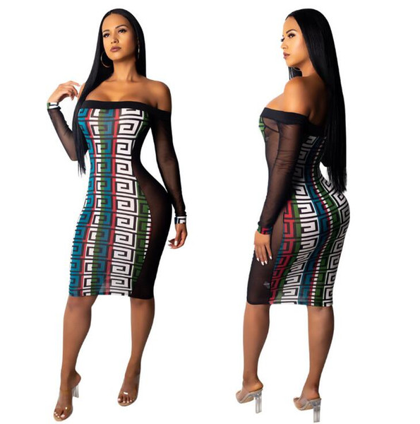 Buyter(TM) Summer Women's Plus Size Clothing Sexy Club Bandage Green Geometric Print Elegant Pencil Sleeveless Dress