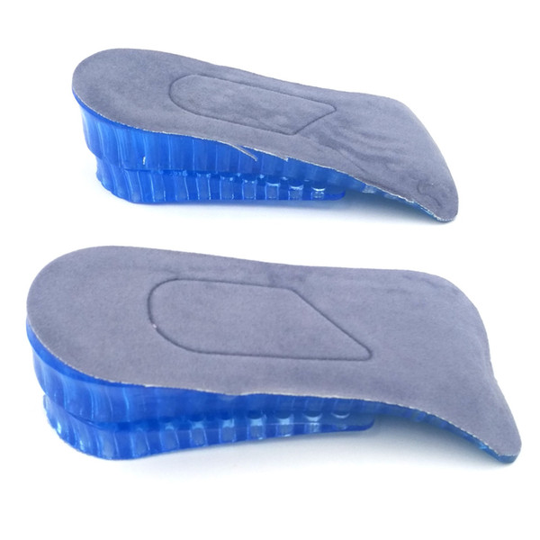 New arrival Increased 3.8cm Height Half Elevator 2 Layers Silicone Increased Insoles Shoe Pads Free Shipping