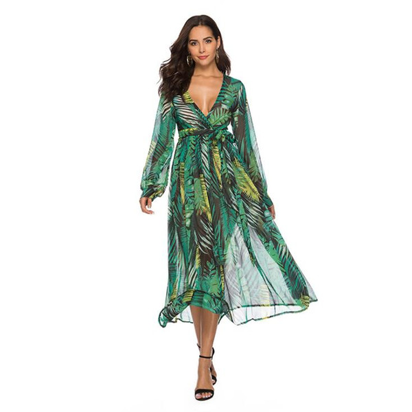 Buyter(TM) Women Summer Sexy Body Floral Vintage Tulle Beach Maxi Floor-Length Party Night Club Robe Dress