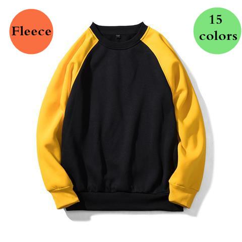 Men's fleece large size sweater spring and autumn European&American men's shirt 15 color solid color sweater