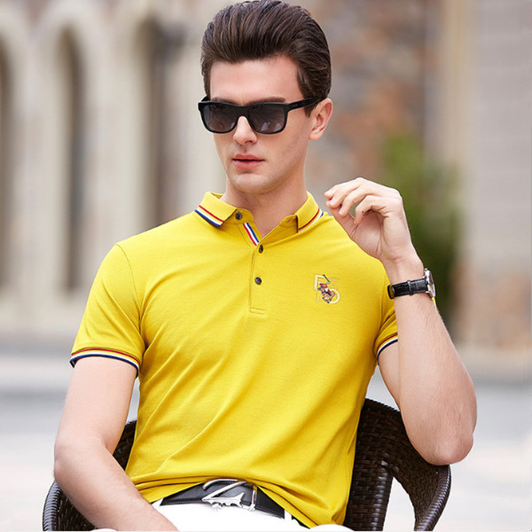 Men's summer t-shirts Top Quality men cotton breathable clothes 2018 New arrival 3D Embroidery fashion polo shirt for gentlemen