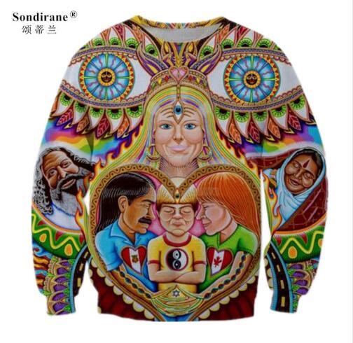 Sondirane Newest Men/Women God of Healing 3D Print Sweatshirt Long Sleeve Tops Hip Hop Breathable Pullover Casual Tops Outfits