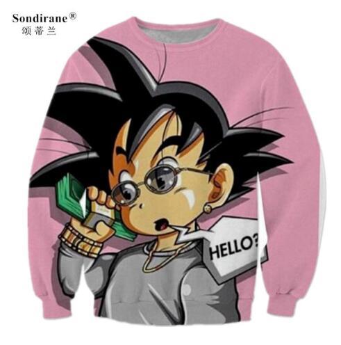 Sondirane New Fashion Women/Men Anime Dragon Ball Z 3D Print Casual Sweatshirts Long Sleeve Crewneck Tracksuit Breathable Tops