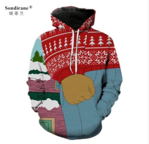 Sondirane Christmas Xmas Snowflake Fist 3D Full Print Casual Pullover Hoodies Fashion Women/Men Sweatshirt Creative Tracksuits