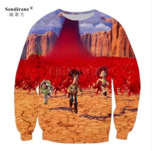 Sondirane New Fashion Women/Men 3D Print Cartoon Funny Sweatshirts Long Sleeve Comfortable Pullover Hip Hop Black Tops Clothing