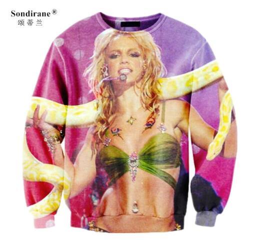 Sondirane 2018 New Fashion Funny 3D Print Sexy Girl Sweatshirt Crewneck Long Sleeve Pullover Comfortable Design Street Tracksuit