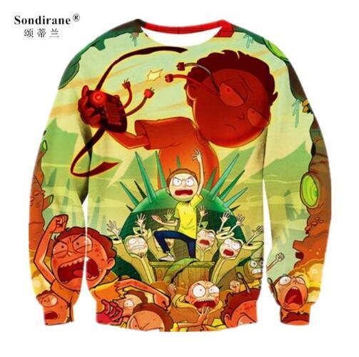 Sondirane New Fashion Women/Men Rick And Morty Funny 3D Print Casual Sweatshirt Hip Hop Street Tops Long Sleeve Pullover Outfits