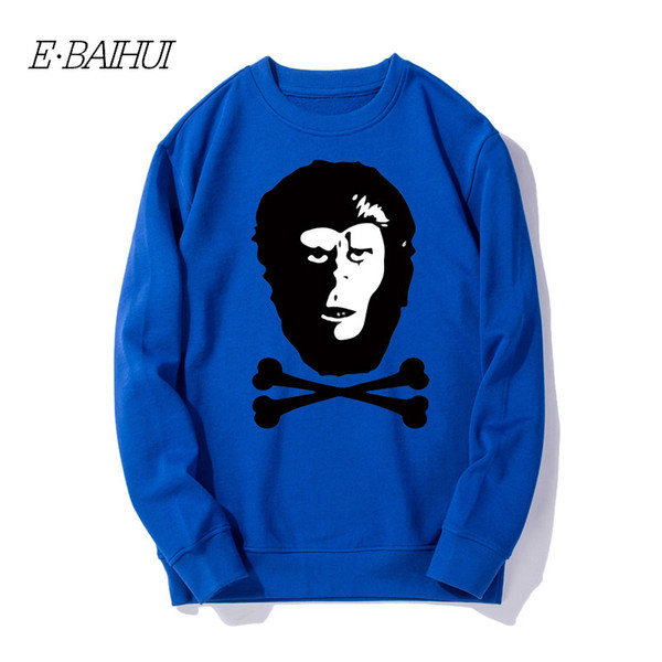 E-BAIHUI Cotton Mens Sweatshirt O Neck Long Sleeve Letter Print Pullover High Quality Men Youth Hoodies WD-028