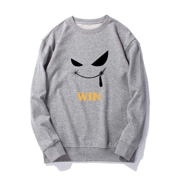 E-BAIHUI Men Pullover Round Neck Long Sleeve Letter Print Youth Pullover Outdoor Men Wear Pullover WD-036