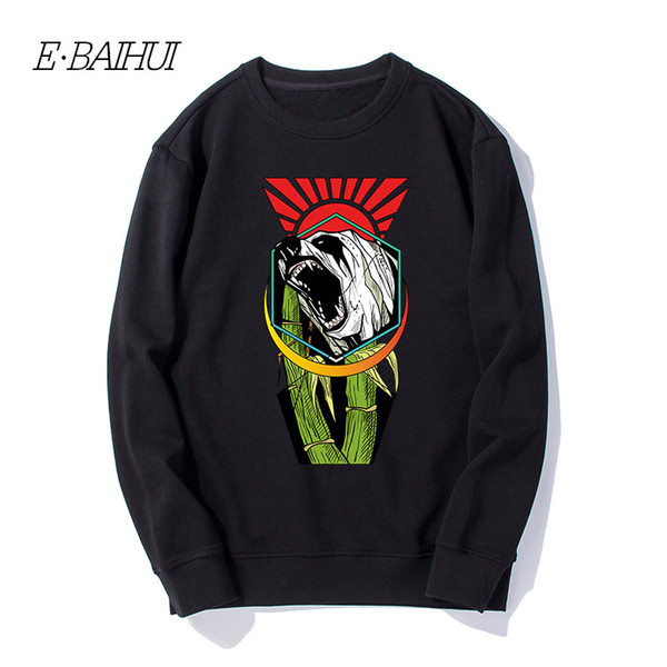 E-BAIHUI New Round Neck Men Sweater Pullover Hip Hop Animal Print Casual Couple Sweatshirt Fashion Warm Loose Pullover WD-135