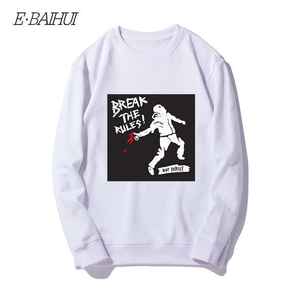 E-BAIHUI Men Pullover Crew Neck Long Sleeve Men's Clothing Print Pullover Tide Youth Men Casual Hoodies Sweatershirt WD-172