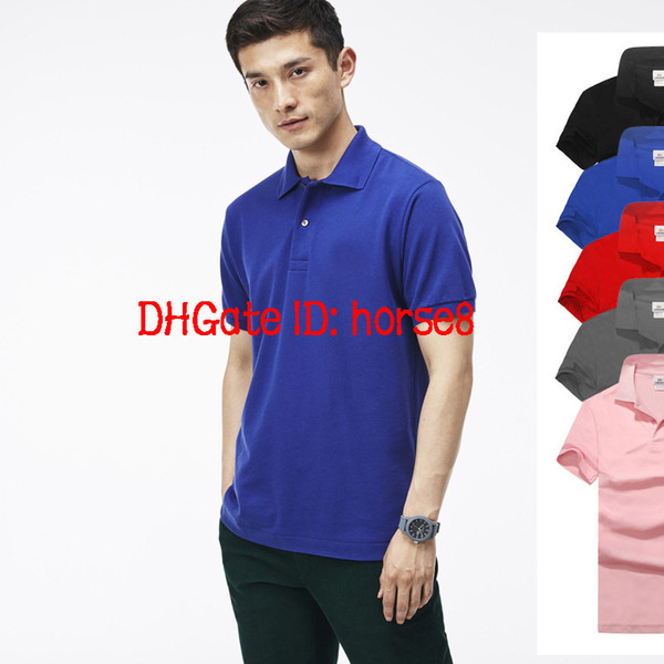 2018 Hot New crocodile Polo Shirt Men Short Sleeve Casual Shirts Man's Solid classic t shirt Plus Camisa Polo 801