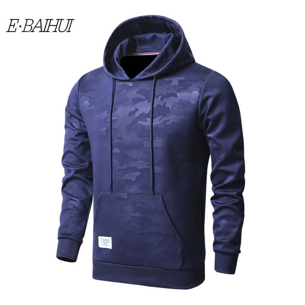 E-BAIHUI Camouflage Hoodies Hip Hop Sweatshirts 2019 Spring New Men's Tide Brand Men's Camouflage Personality Hooded Sweater Coat 1802