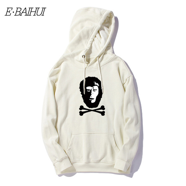 E-BAIHUI Men Sweatshirt Autumn/Winter Round Neck Long Sleeve Print Pullover Tide Men Hooded sweater WT-028