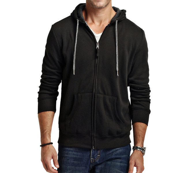 E-BAIHUI Men Jackets Zipper Sweatshirt Casual Solid Color Jackets Men Comfortable and Soft Cardigan Hoodies 5742