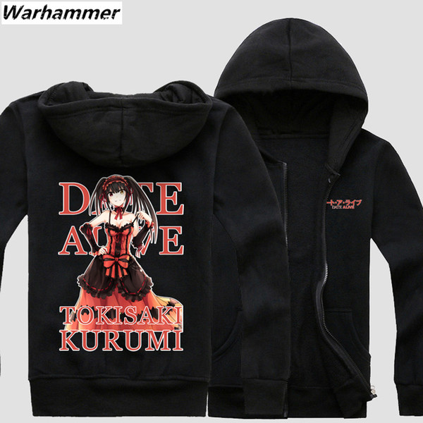 Warhammer Men Hoodie Sweatshirt Print DATE A LIVE Bilibili Winter Fleece Cotton Cardigan Chandal Hombre Hoodie Zipper Jackets Anime Fan Coat