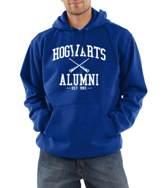 Mens Hoodies Hogwarts Letters Printed Solid Color Sweatshirts Winter Autumn High Street Male Pullover Free Shipping