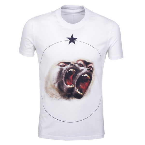 2016 fashion summer style new men t-shirt cotton star 3D monkey tshirt short sleeve casual Camiseta t shirt brand moneky tshirts