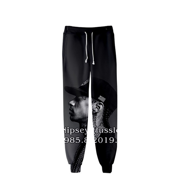 Mens 3D nipsey hussle Jogger Pants Spring Teenager School Sports Casual R.I.P Pencil Pants Printed Designer