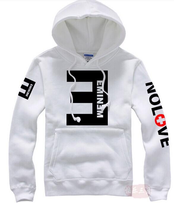 2015 Winter Men's Fleece Hoodies Eminem Printed Thicken Pullover Sweatshirt Men Sportswear Fashion Clothing