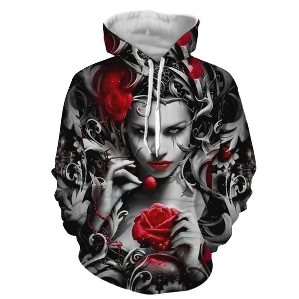 Cloudstyle Sexy Girl Hoodie 3D Print Rose Goblin Sweatshirt Men Pullver Casual Harajuku Tracksuit Male Hoodie Hooded Streetwear