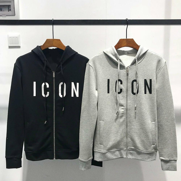 best selling brand hoodie men 2018 Europe and the United States latest men's black and gray letter pattern long-sleeved hood