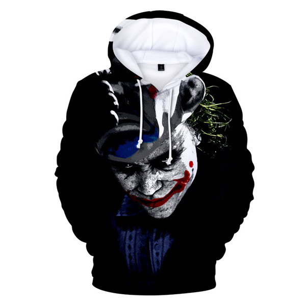 funny clown Joker 3d hoodies pullover print hip hop fashion men women Hoodie hoody casual Long Sleeve 3D Hooded Sweatshirts tops