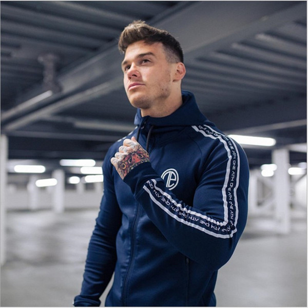 2018 Autumn Winter men Skinny Hoodies Sweatshirts male gyms Fitness Bodybuilding Sportswear Casual fashion cotton Hooded jacket