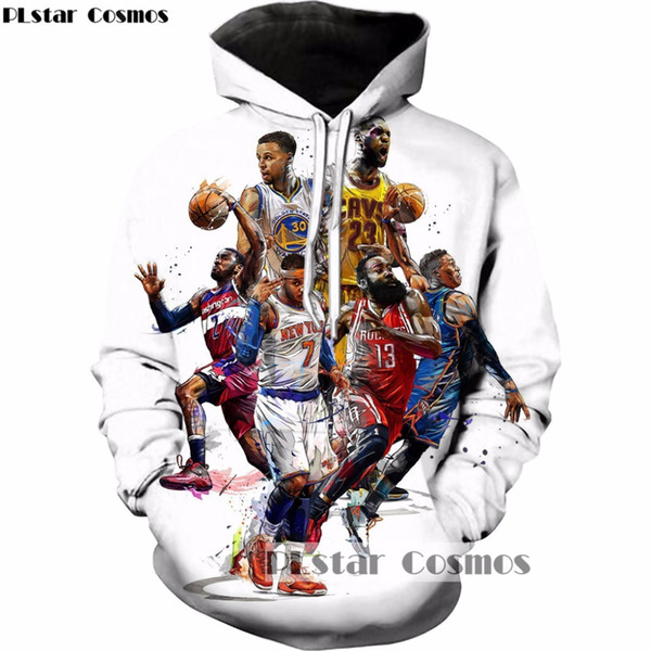 PLstar Cosmos 2018 New Fashion Hoodies celebrity Stephen Curry/LeBron James/ Print 3d Sweatshirt Unisex Tracksuits