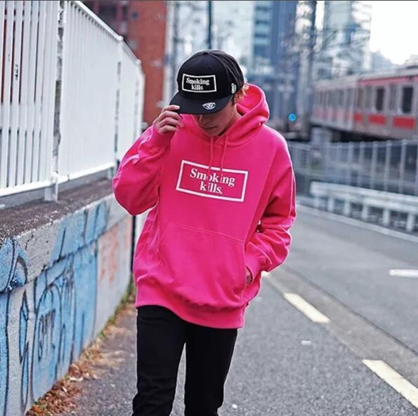 19AW #FR2 with fleece sweater Smoking Kills Caution Hoody Men Women Jumper Sweatshirts Streetwear Pullovers Outdoor Hoodies fleece M-2XL