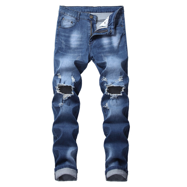 FeiTong Summer Jeans Men Skinny Pants Fashion New Personality Hollow Jeans Old Holes And Trousers Pant Men Clothes 2019 Jean