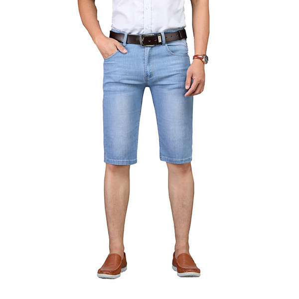 Sulee 2019 Summer Denim Shorts Men Fashion Brand Clothing Casual Cotton Knee Length Short Jeans Plus Size