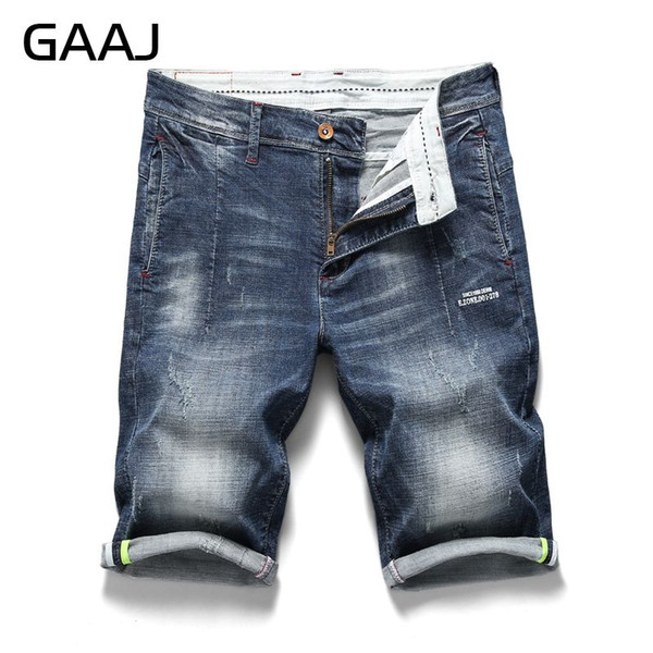 2018 GAAJ Brand Men Jeans Shorts Summer Motorcycle Stretch Skinny Men's Jeans Ripped Blue Jean Plus Size M L XL XXL 3XL 4XL 5XL