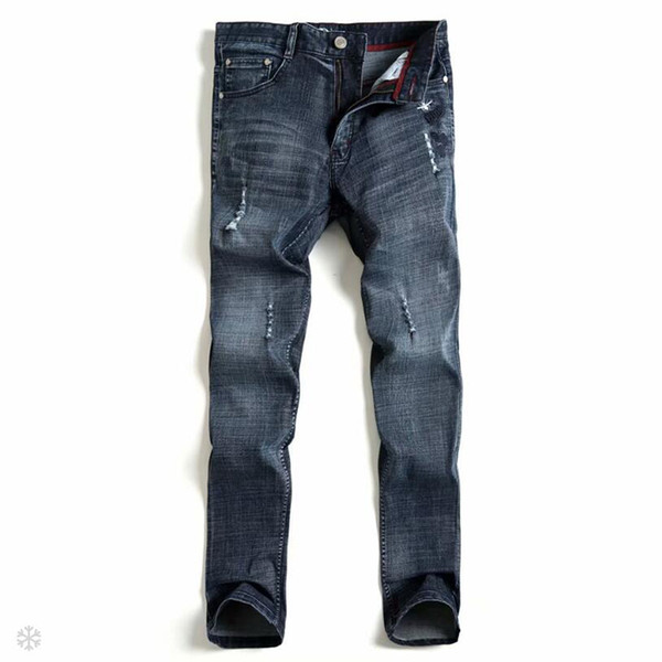 Fashion Men's Jeans Casual Men Stretchy Jeans Slim Washed Denim Pants for Men Brand Clothing for Men