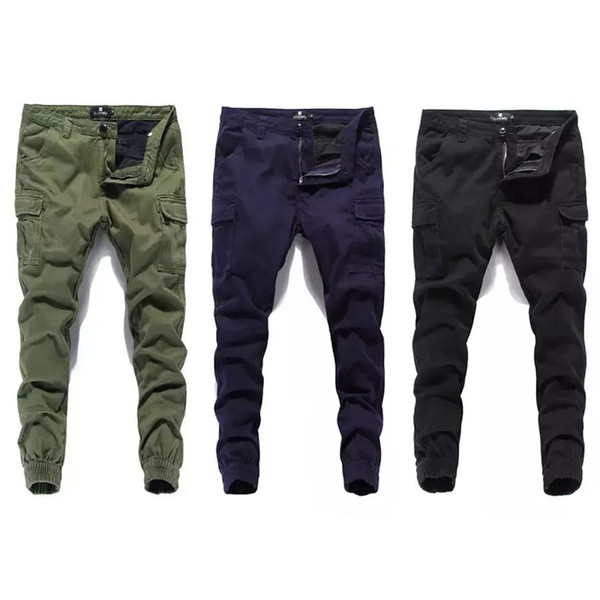 Fashion Classical Men Jeans Jogger Pants Street Denim Cotton Cropped Pants Ankle Banded Army Brand Jeans Men Cargo