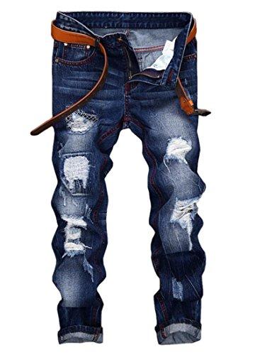 MR. R Men's Soft Ripped Distressed Jeans