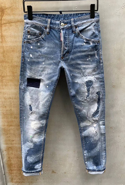 New arrival high-level design men jeans famous brand design stylish straight fashioncool guy jeans men top quality hot sale#055