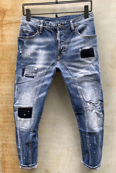 New arrival high-level design men jeans famous brand design stylish straight fashioncool guy jeans men top quality hot sale#065