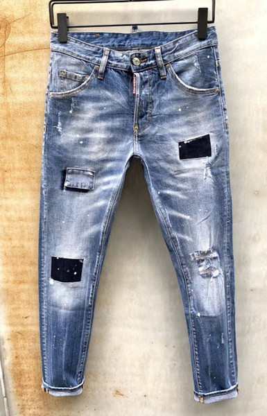 New arrival high-level design men jeans famous brand design stylish straight fashioncool guy jeans men top quality hot sale#064