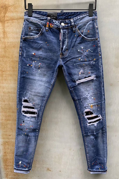 New arrival high-level design men jeans famous brand design stylish straight fashioncool guy jeans men top quality hot sale#063