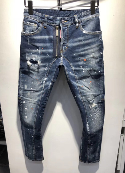 New arrival high-level design men jeans famous brand design stylish straight fashioncool guy jeans men top quality hot sale#050