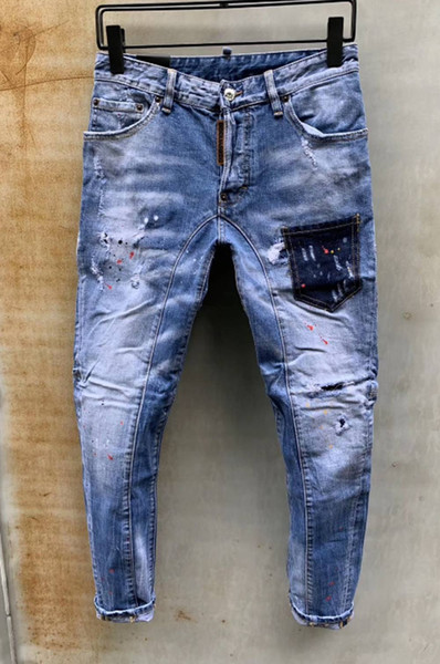 New arrival high-level design men jeans famous brand design stylish straight fashioncool guy jeans men top quality hot sale#060