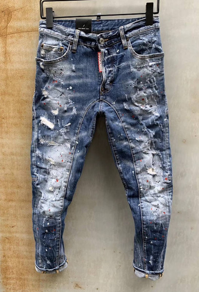 New arrival high-level design men jeans famous brand design stylish straight fashioncool guy jeans men top quality hot sale#054