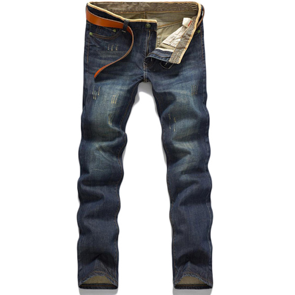 Wholesale-Classic Hot Sale Stright Cotton Fashion Comfortable Washed MensJeans